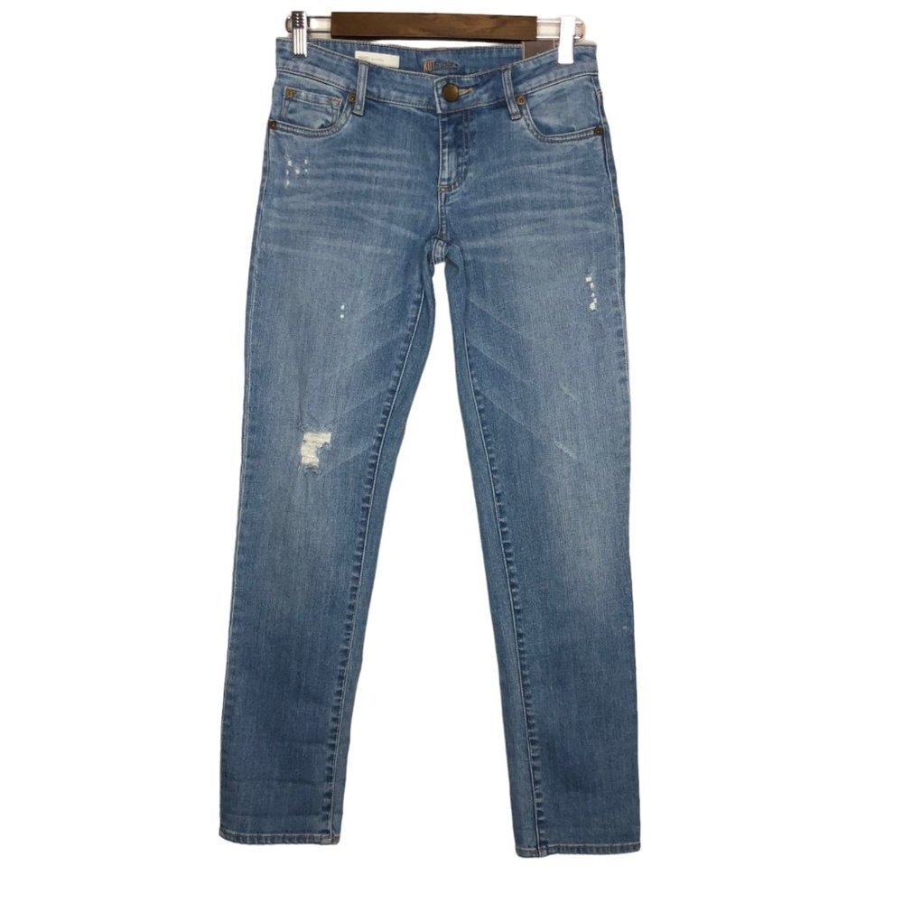 Kut from the Kloth NWT Distressed Ingrid Boyfriend Jeans Size 0